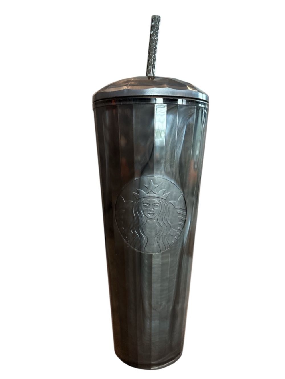 Starbucks Marbled Gray Stainless Steel Tumbler with Embossed Logo